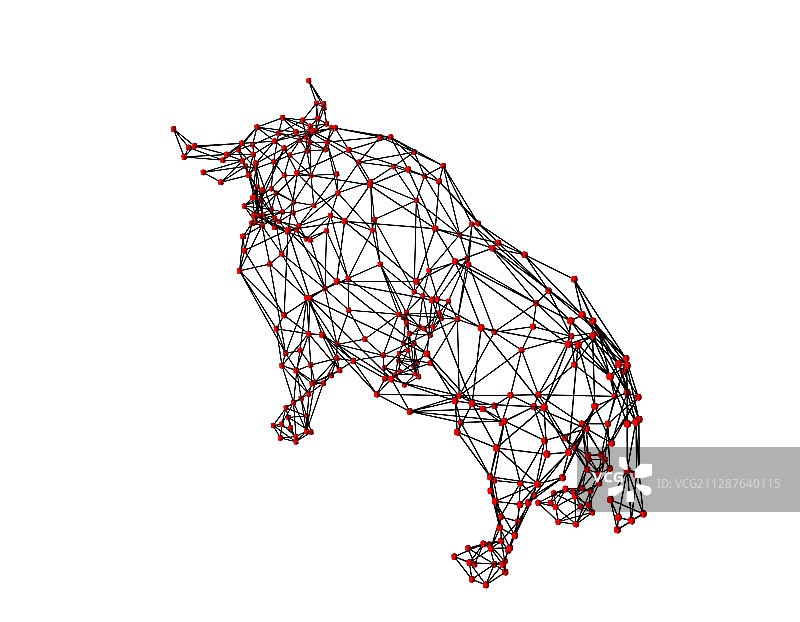抽象多边形公牛分子点阵图片素材