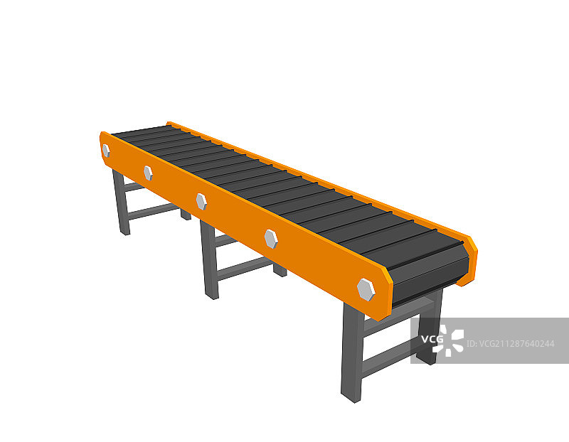 白色背景上的空输送带图片素材