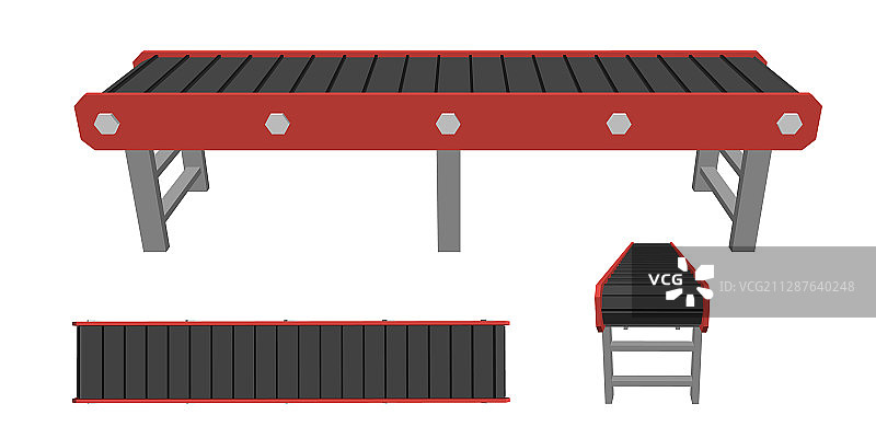 白色背景上的空输送带图片素材