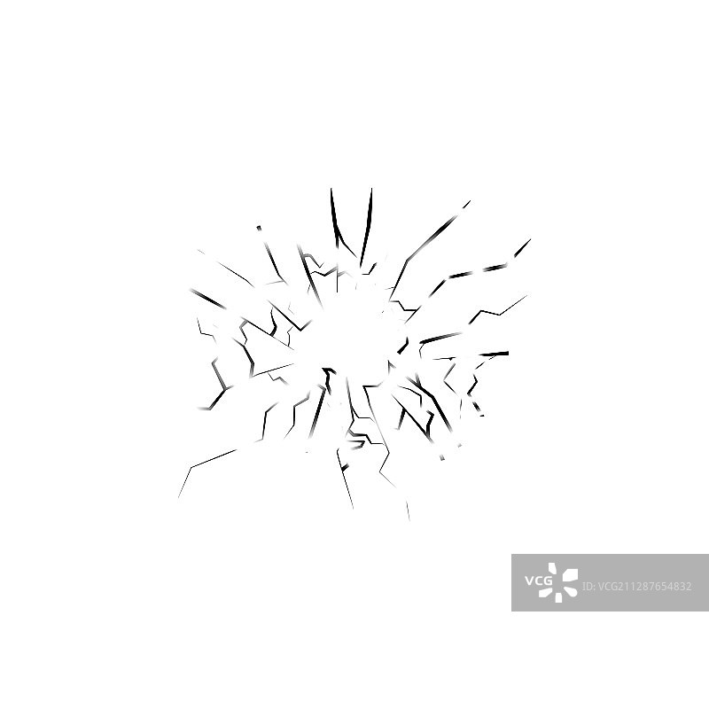 白色背景上孤立的碎玻璃形状图片素材