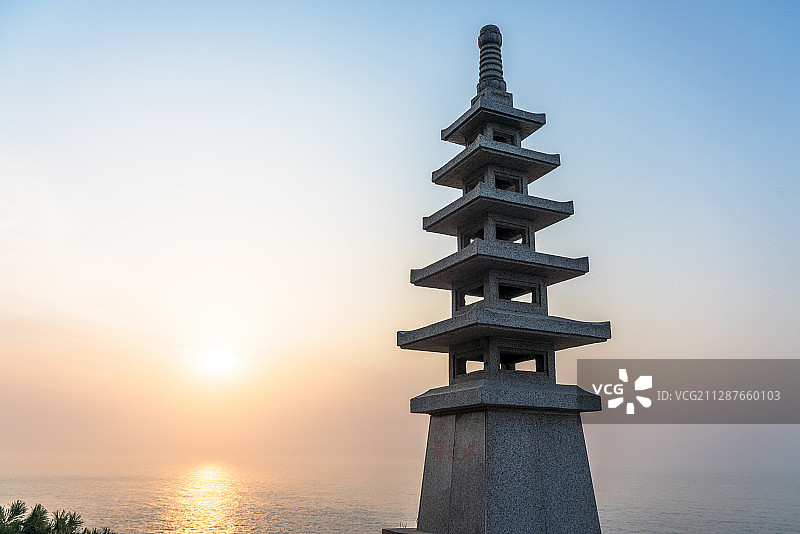 斋堂岛海上日出图片素材