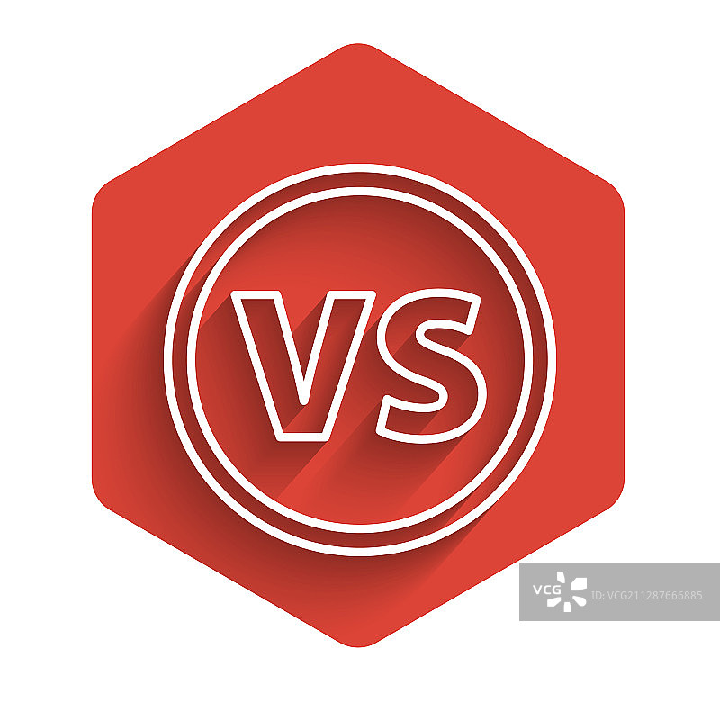 白色线条VS对战图标隔离图片素材