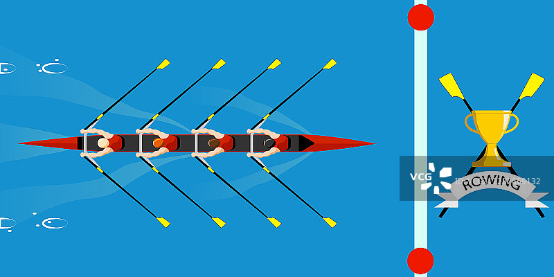 赛艇队赢得比赛图片素材