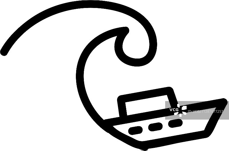 海啸轮廓图标图片素材