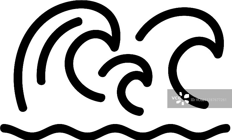 海啸轮廓图标图片素材