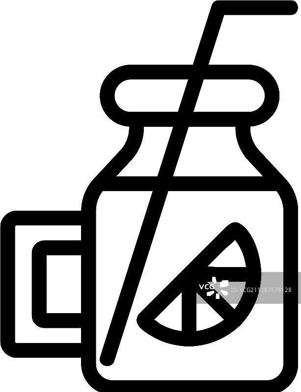 青柠鸡尾酒轮廓图标图片素材