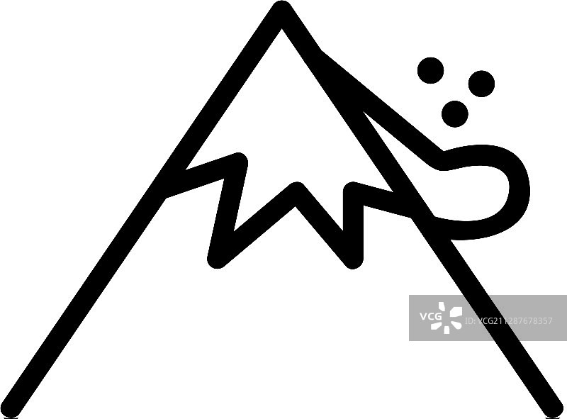 孤立的滑坡轮廓符号图标图片素材