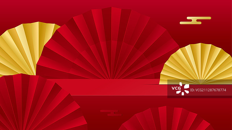 3D模拟C4D剪纸风格产品促销背景展台图片素材