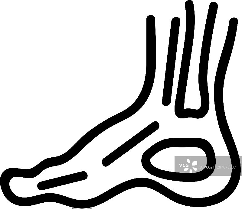 孤立的脚部轮廓图标符号图片素材