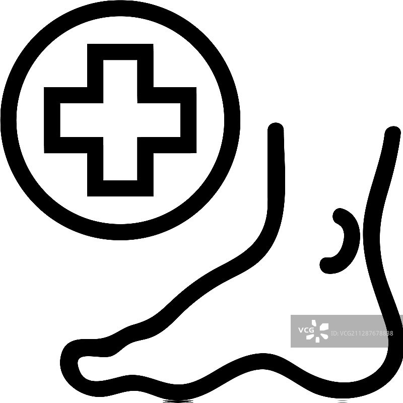 足底按摩轮廓图标图片素材