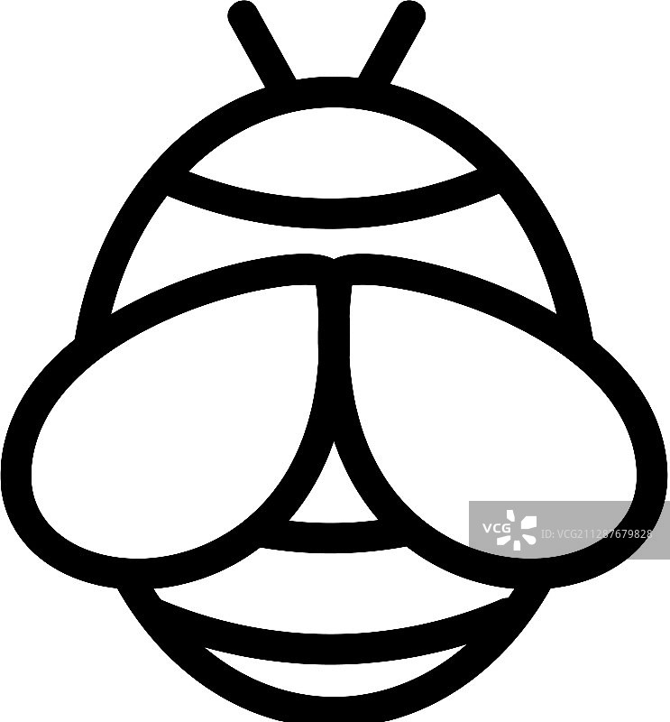 蜜蜂图标独立轮廓符号图片素材