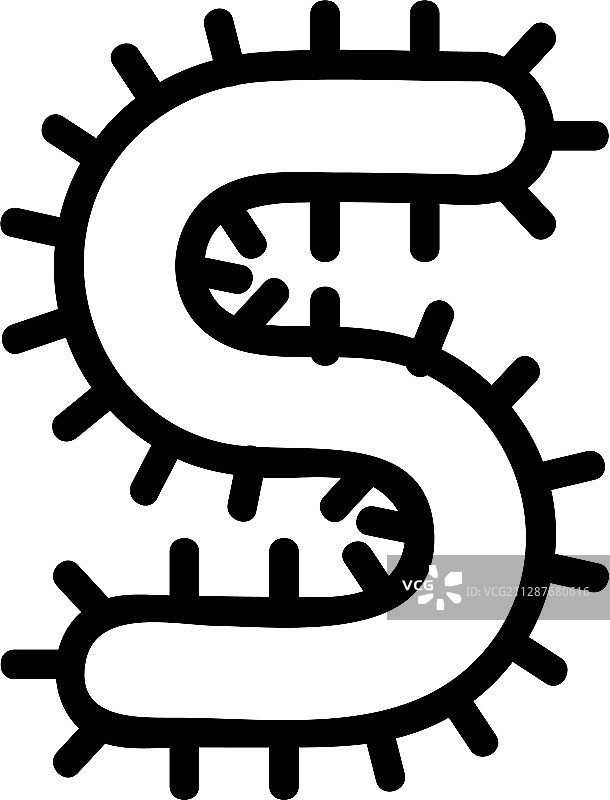 孤立的蠕虫轮廓符号图片素材