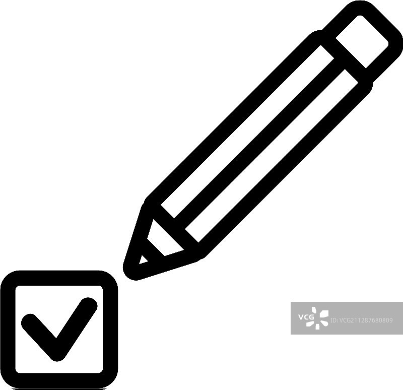 铅笔选择图标轮廓符号图片素材