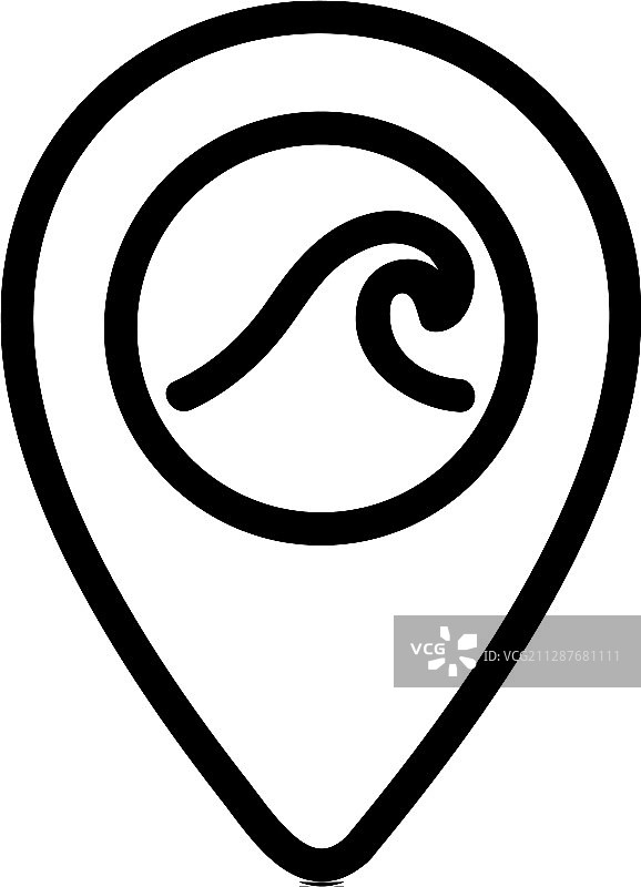 冲浪板海洋轮廓符号图片素材