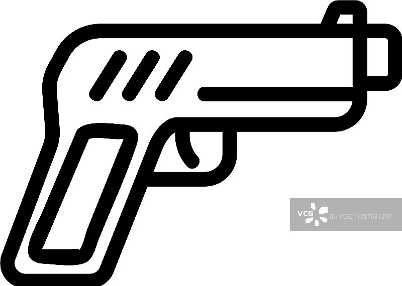 武器犯罪图标孤立轮廓图片素材