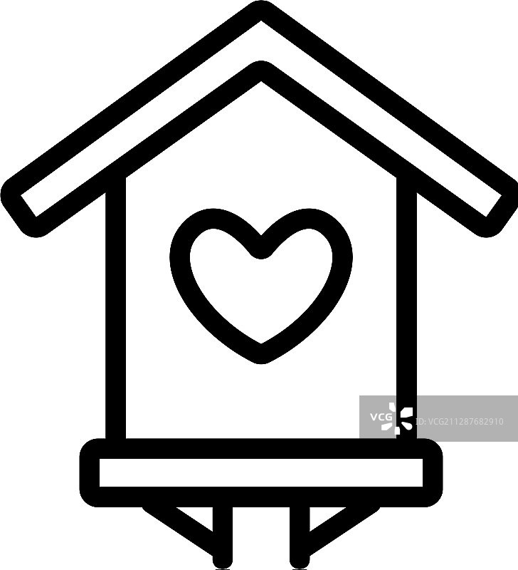 鸟屋图标轮廓符号图片素材