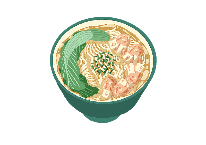 鲜虾云吞面图片素材