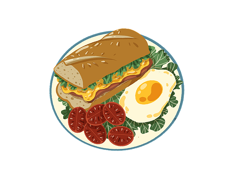 一份法棍三明治图片素材