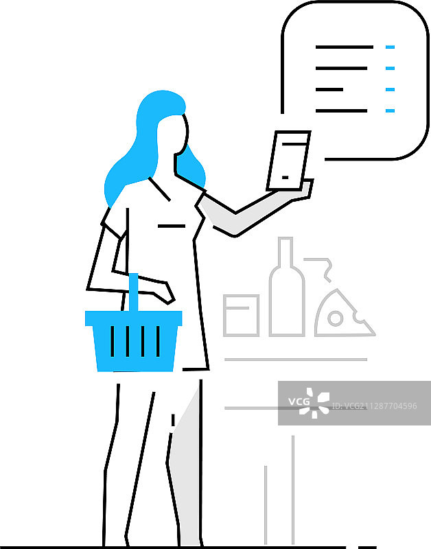 女人购买食物，家庭关系图片素材