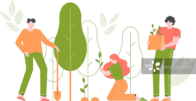 重新造林种植新树图片素材