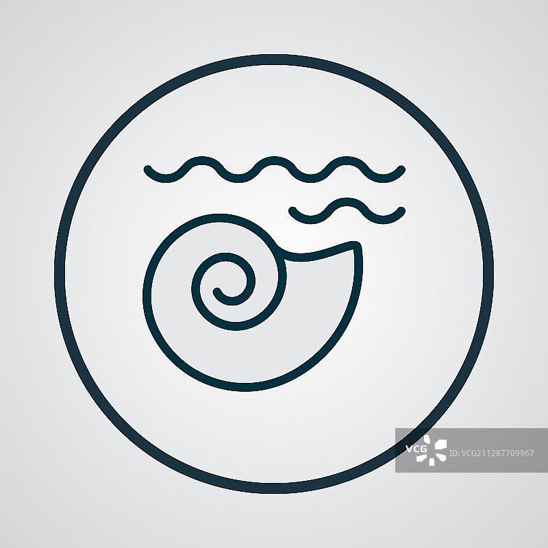 彩色线条海螺图标图片素材