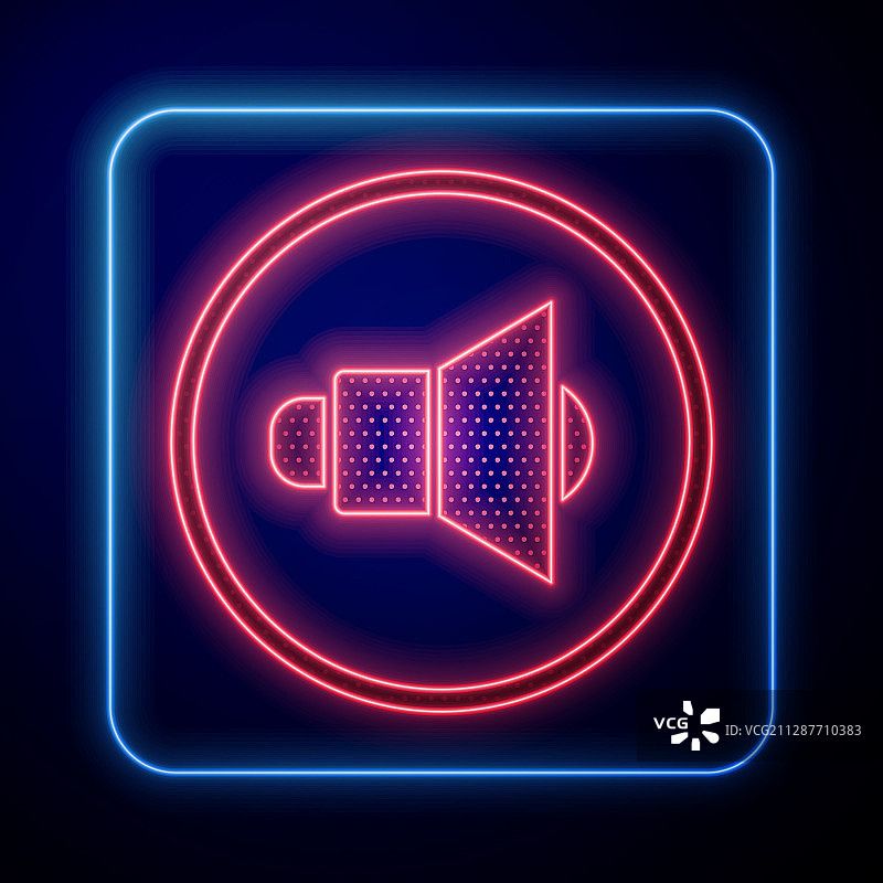 发光的霓虹扬声器音量音频声音图片素材