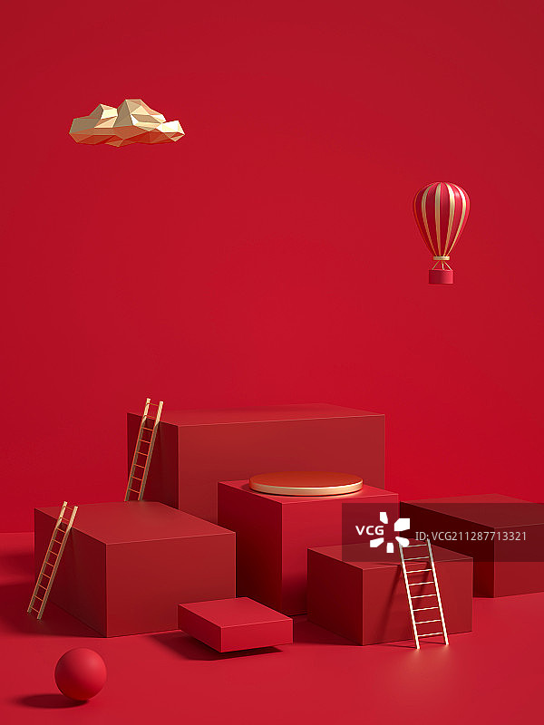 3D渲染模拟场景产品展台创意图图片素材