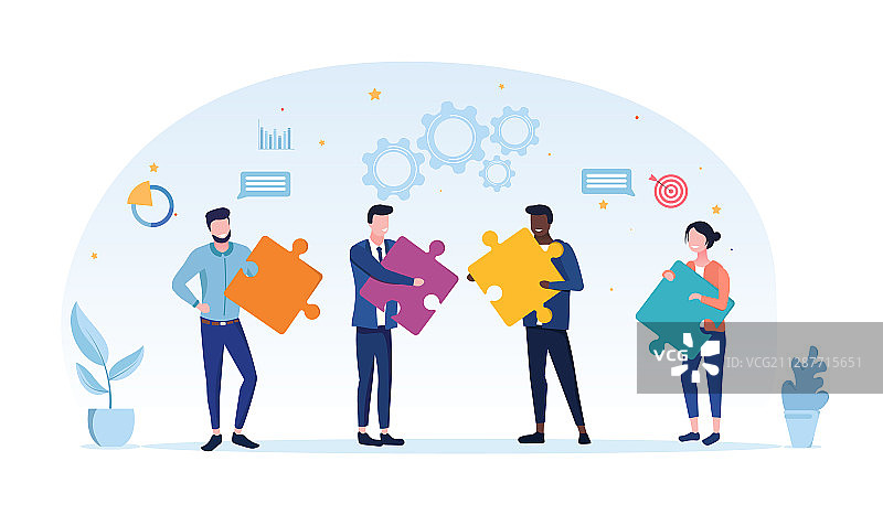 拼图团队合作概念图片素材