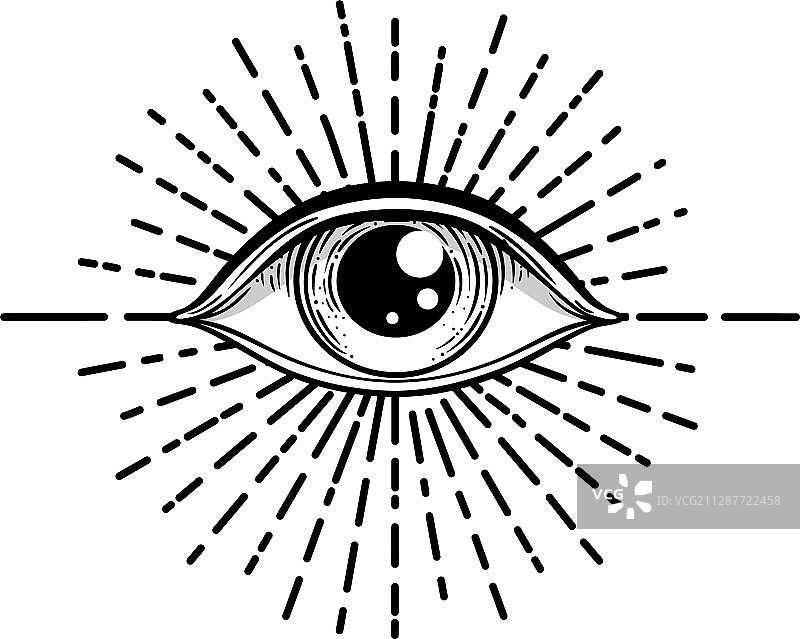 黑色纹身图案：眼睛图片素材