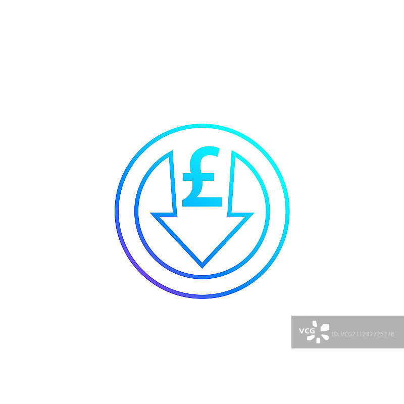 英镑降低成本图标图片素材