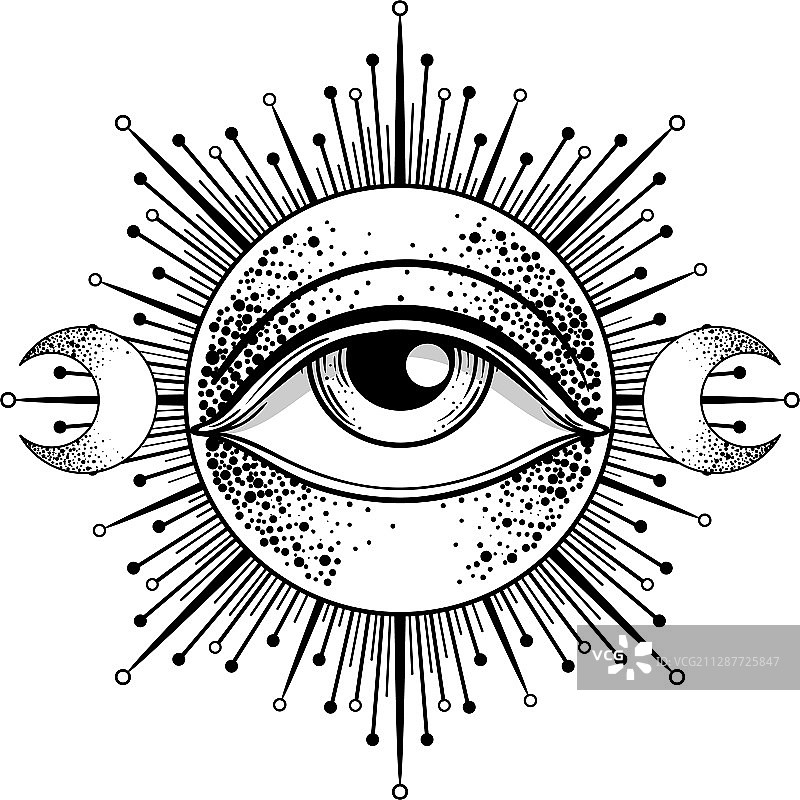 黑色纹身图案：眼睛图片素材