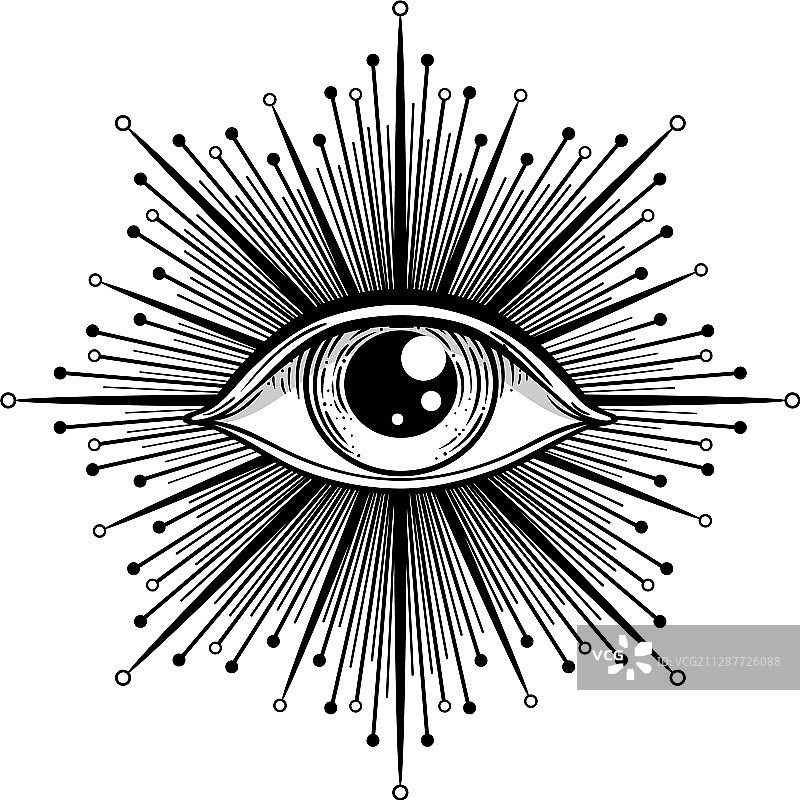 黑色纹身图案：眼睛图片素材