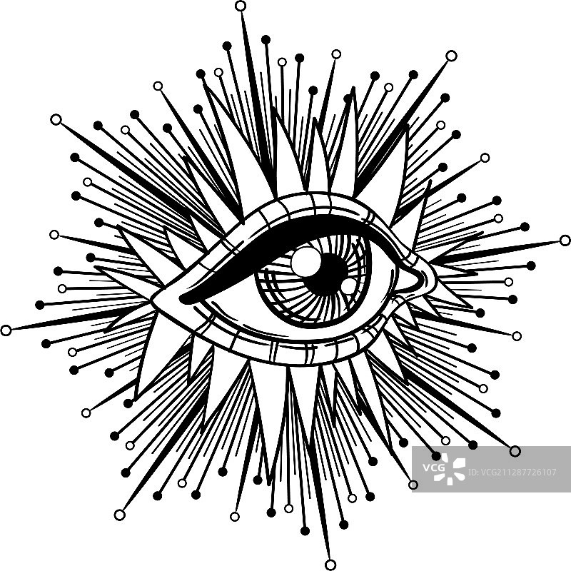 黑色纹身图案：眼睛图片素材