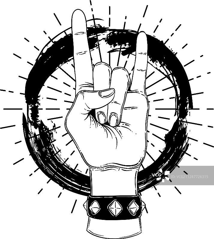 手绘摇滚标志图片素材