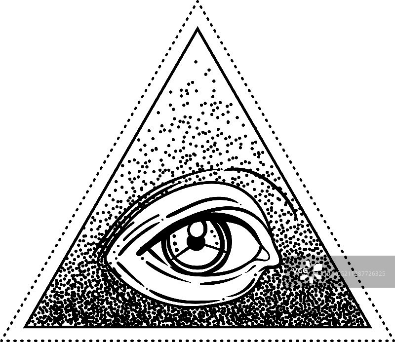 黑色纹身图案：眼睛图片素材