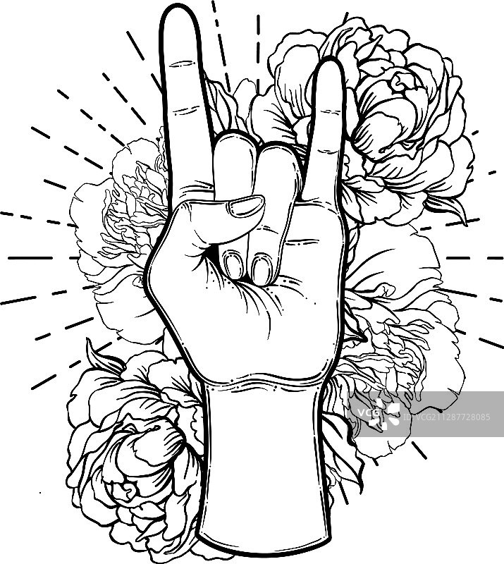 手绘摇滚标志图片素材