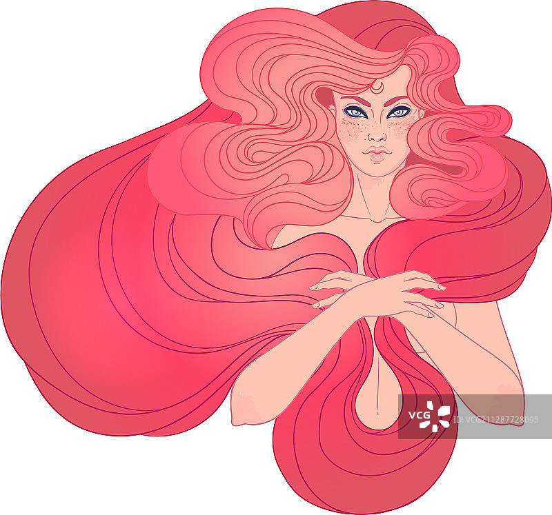 小红帽年轻女子肖像图片素材