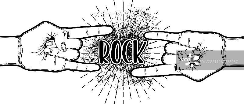 手绘摇滚标志图片素材