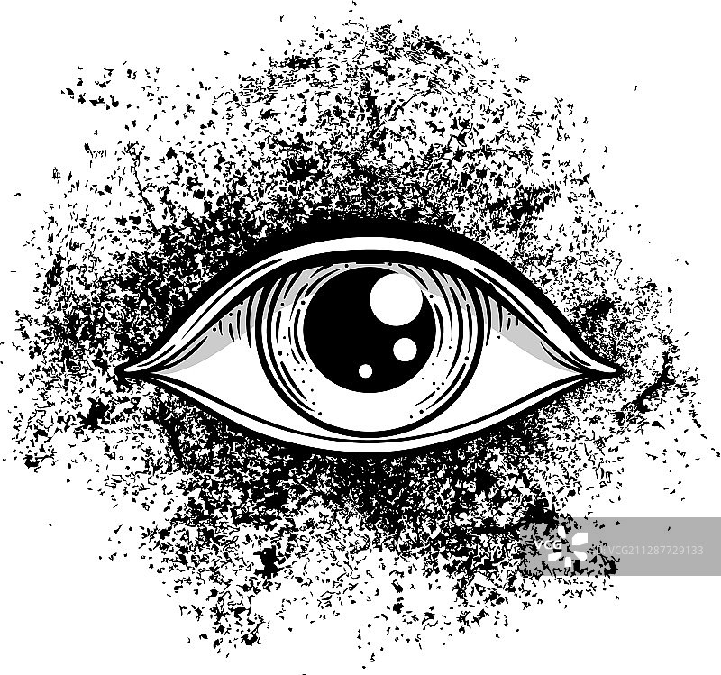 黑色纹身图案：眼睛图片素材