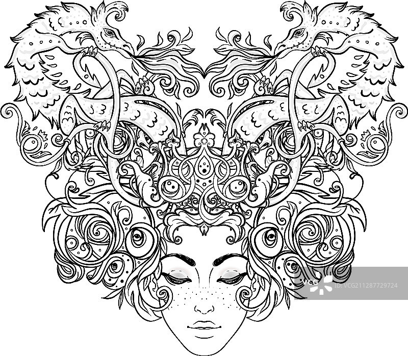 部落融合风格波西米亚美女图片素材