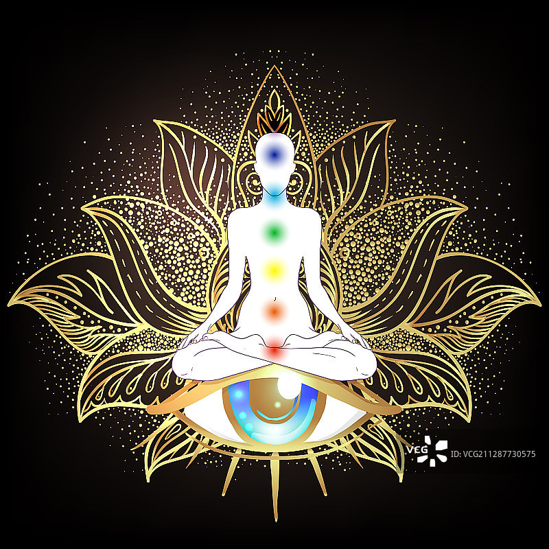 脉轮概念：内在爱、光与平静图片素材