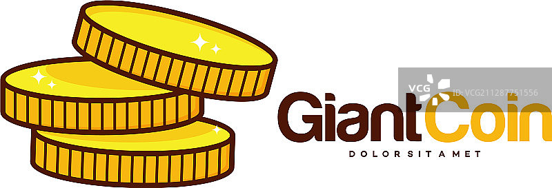 金色硬币Logo设计模板金融标志图片素材