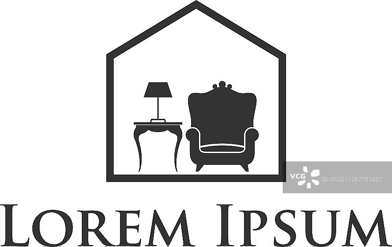 椅子沙发家具标志符号和图标图片素材