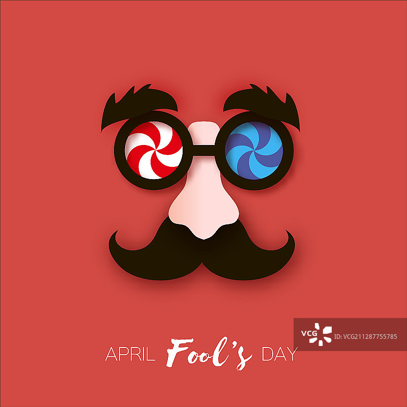 4月1日愚人节趣味面具眼镜黑色素材图片素材