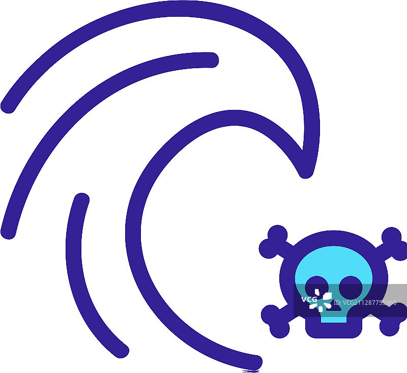 海啸轮廓图标图片素材