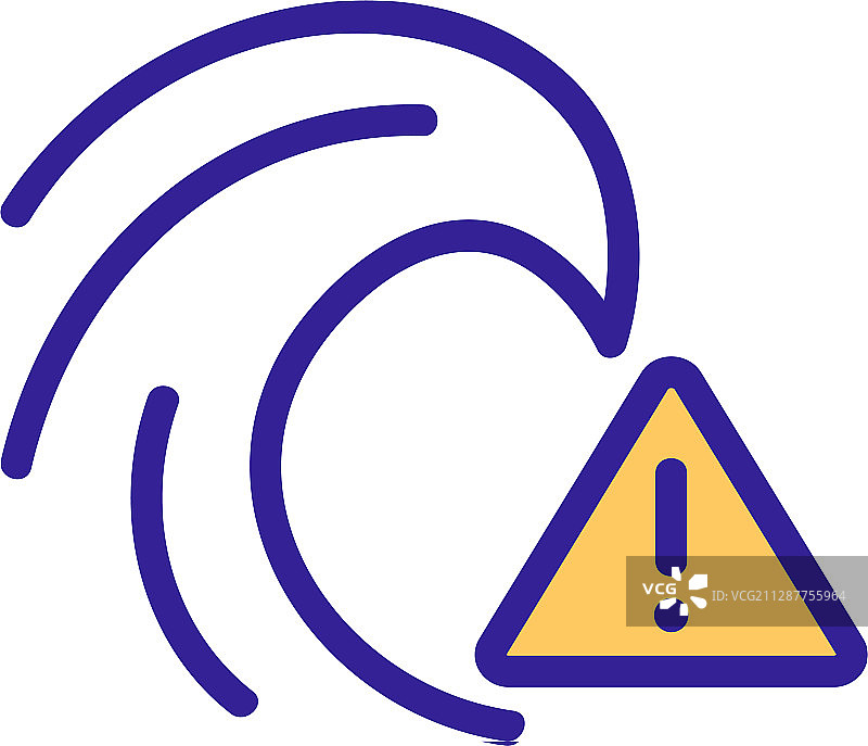 海啸轮廓图标图片素材