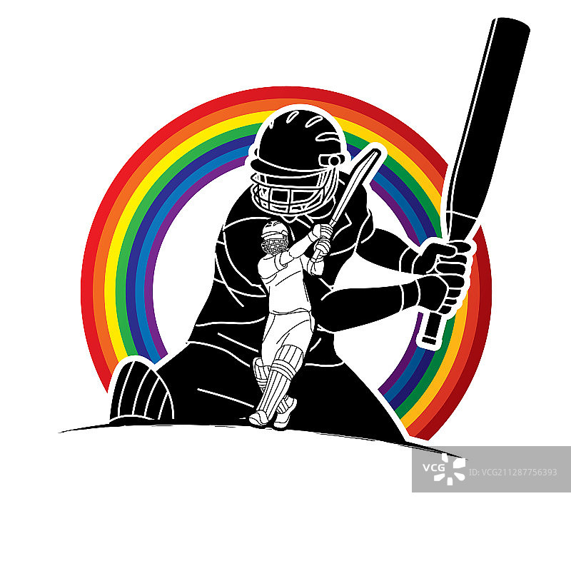 板球运动员卡通形象图片素材
