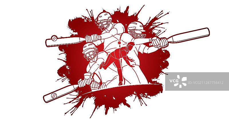 板球运动员卡通形象图片素材