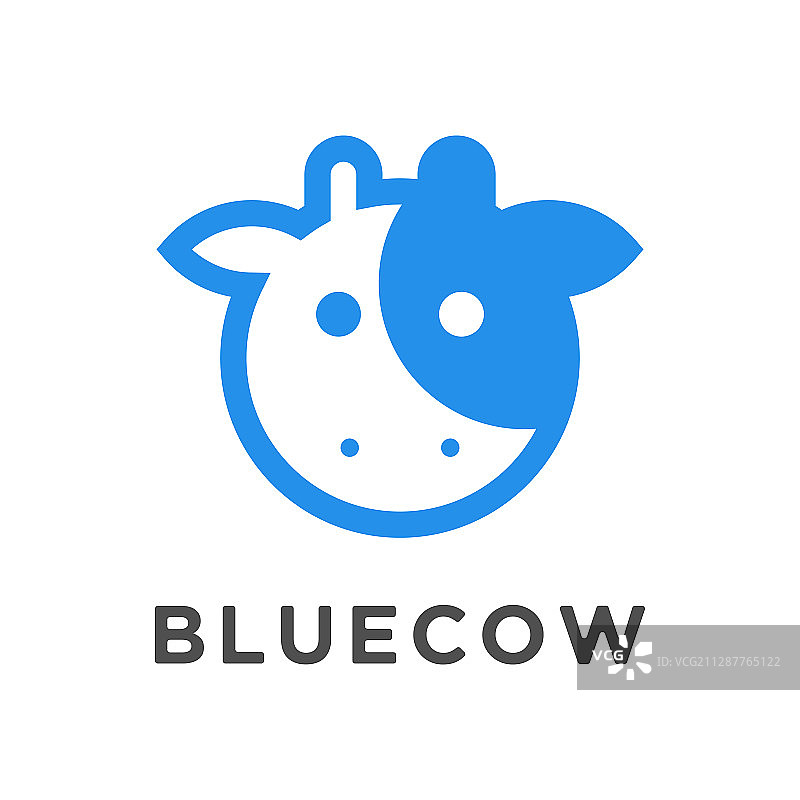 极简风格卡通奶牛logo图片素材