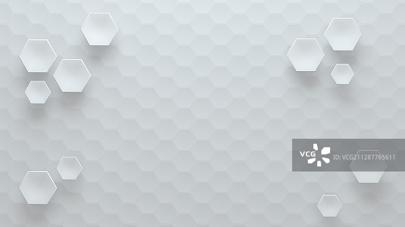 C4D制作六边形素色背景图片素材